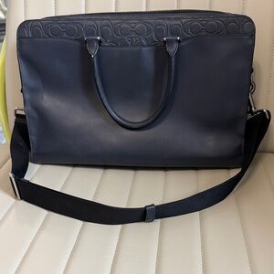 Coach Dark Blue Leather Briefcase